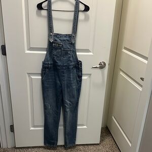 Free People Blue Denim Overalls